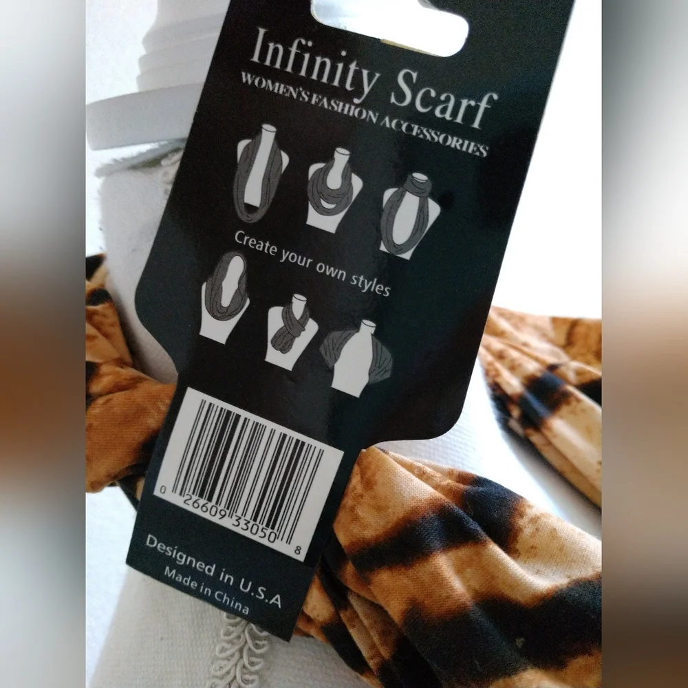 NEW Tiff N Tam Animal Print Infinity Fashion Scarf Brown Circle Loop NWT 6007